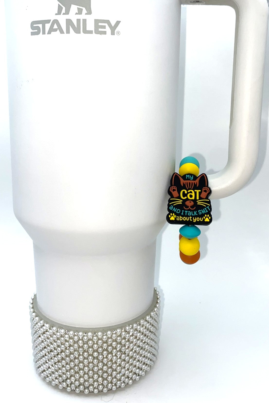 My Cat & I Talk Shit About You Stanley Tumbler Cup Handle Charm