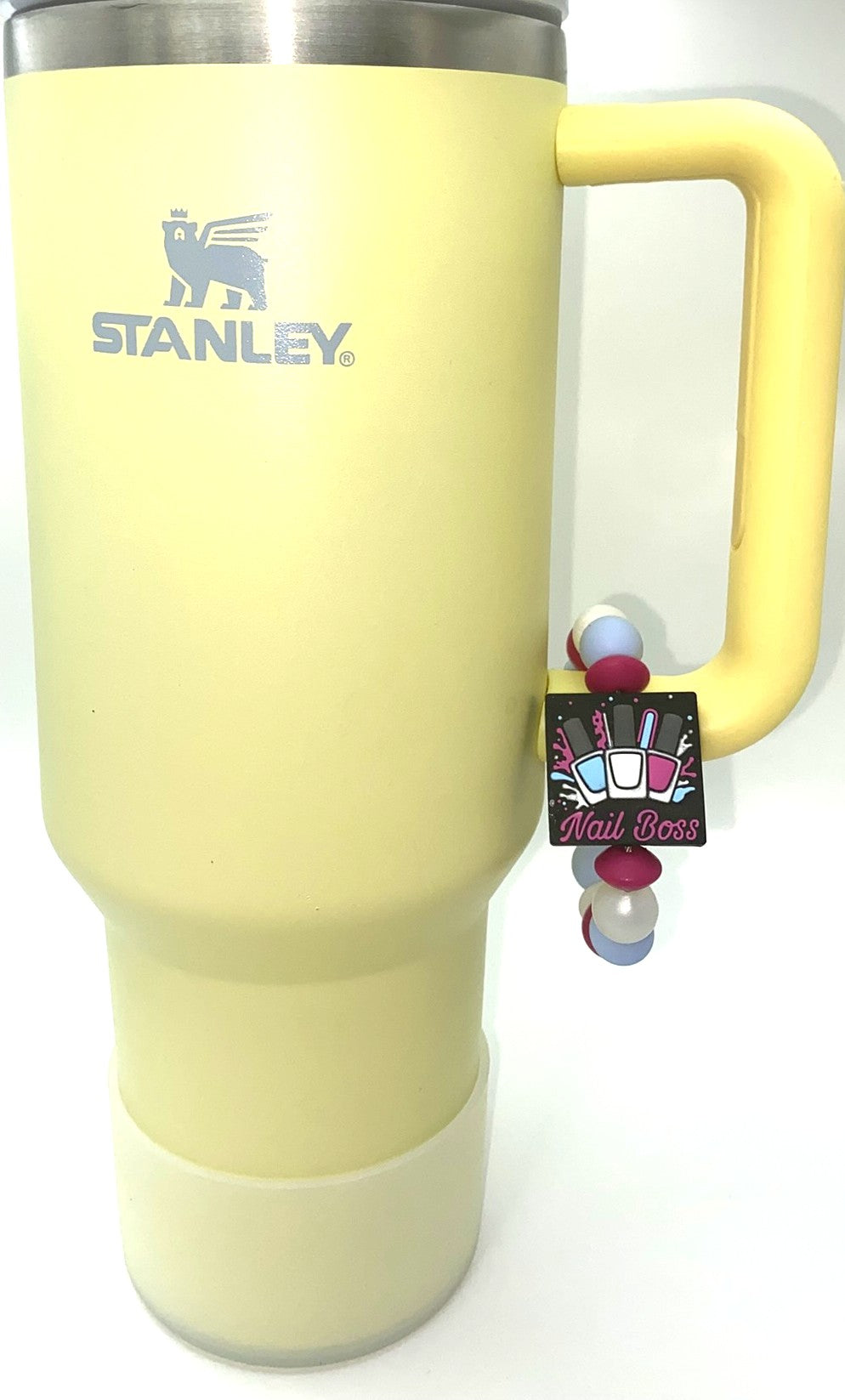 Nail Boss Black Rectangle Nail Polish Stanley Tumbler Cup Handle Charm
