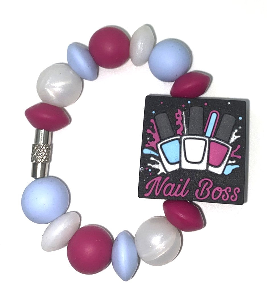 Nail Boss Black Rectangle Nail Polish Stanley Tumbler Cup Handle Charm