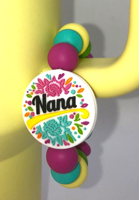 Nana Floral Stanley Tumbler Cup Handle Charm