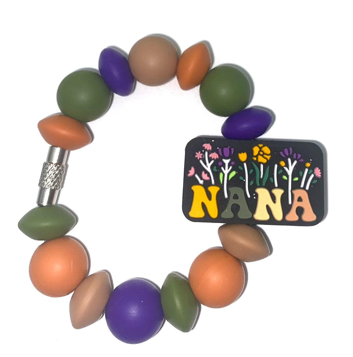 Nana Flowers Rectangle Stanley Tumbler Cup Handle Charm