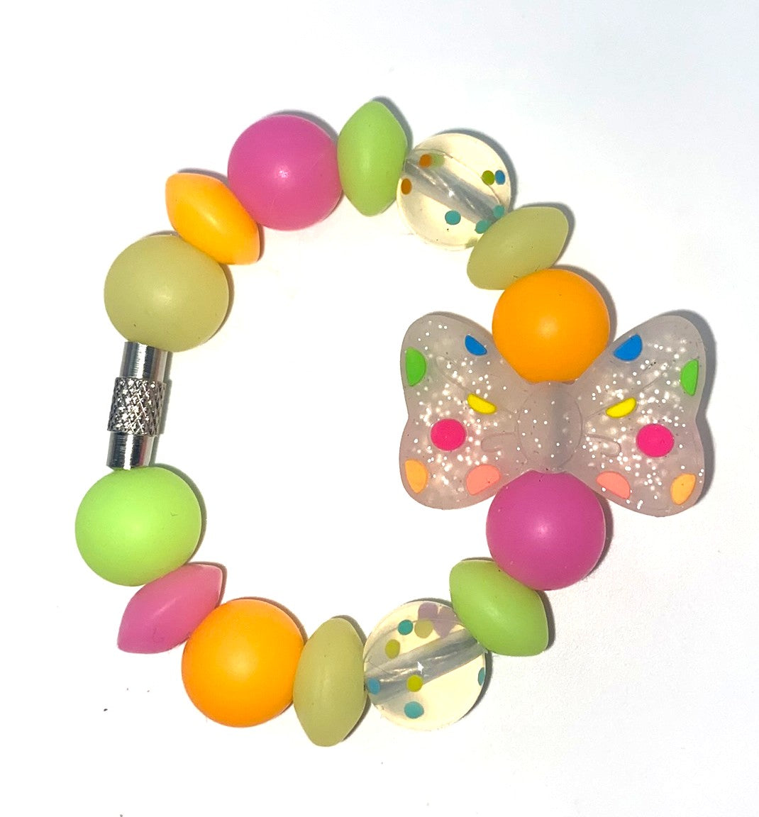 Neon Polka Dot Glitter Bow Stanley Tumbler Cup Handle Charm