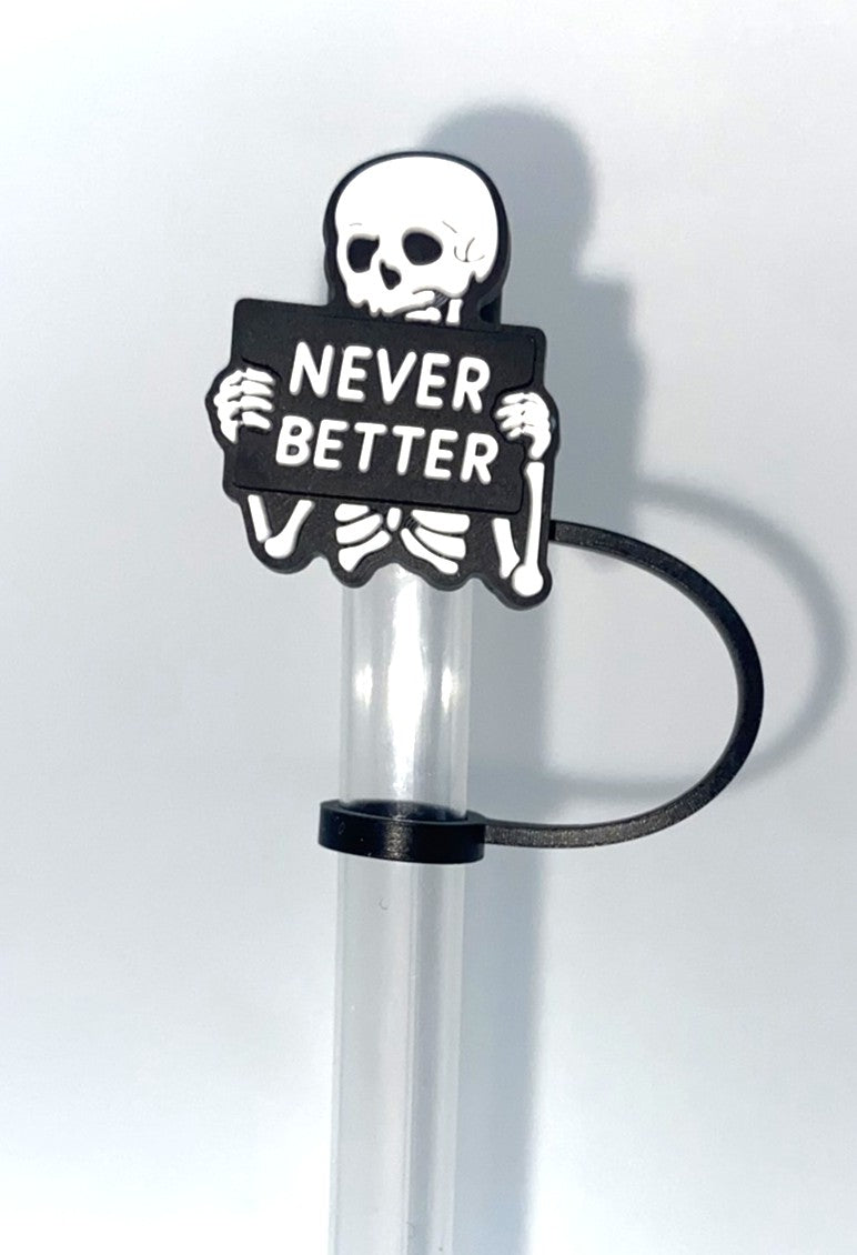 Never Better Skeleton Straw Topper