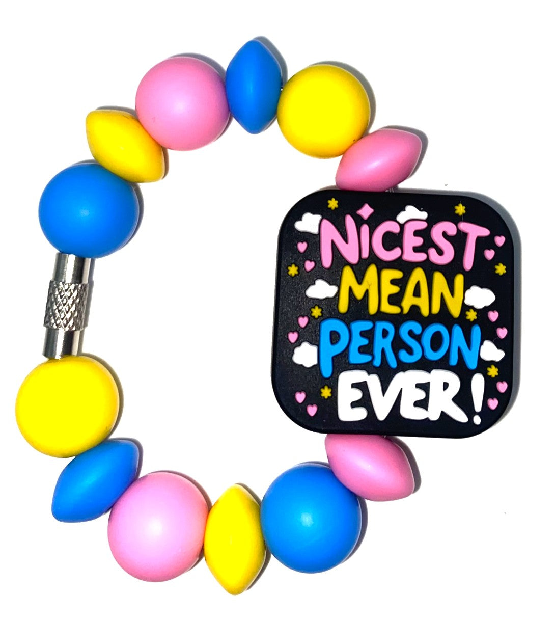 Nicest Mean Person Ever Stanley Tumbler Cup Handle Charm