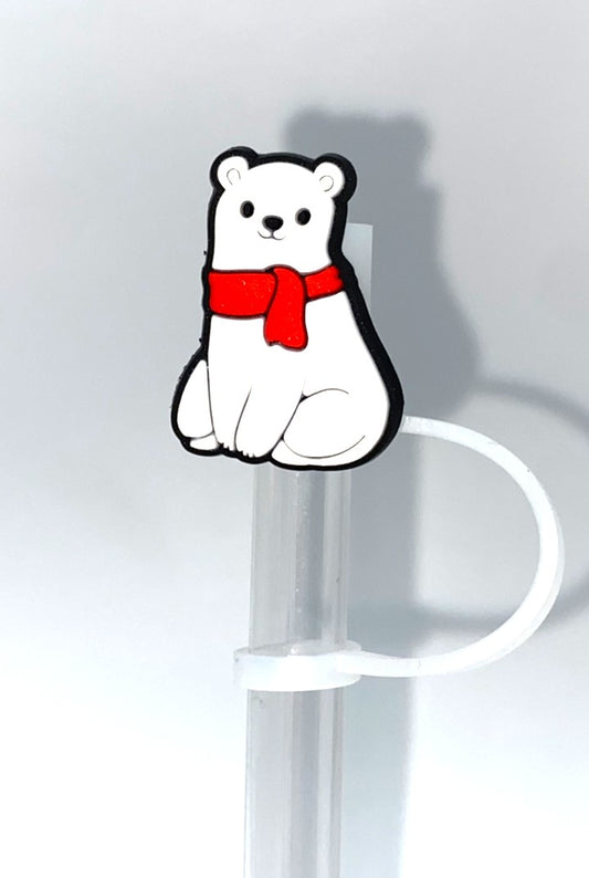 Polar Bear w/Scarf Straw Topper