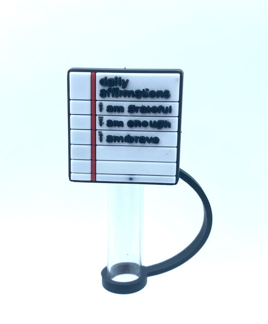 Notebook Paper Affirmations Teacher Straw Topper