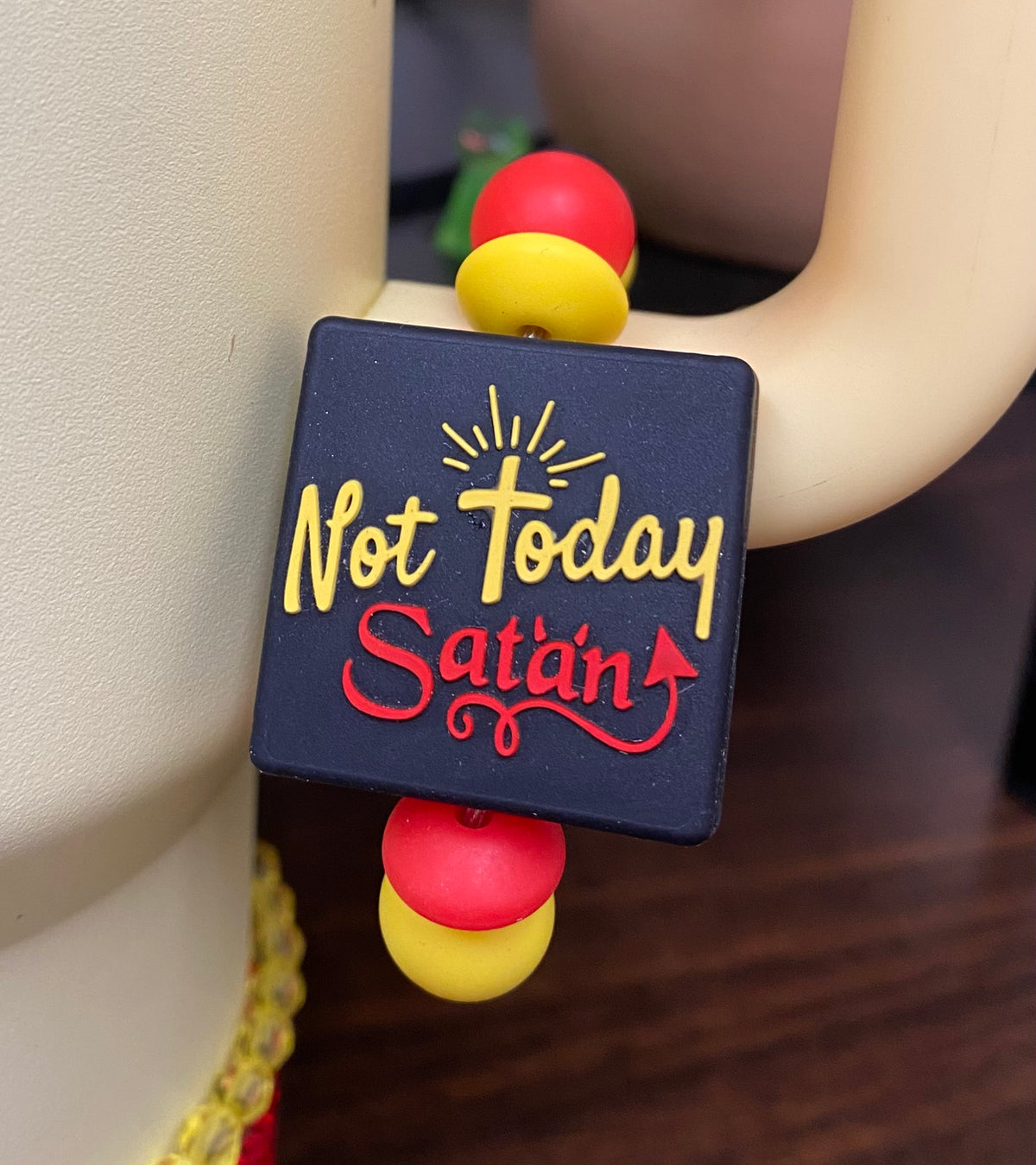 Not Today Satan Stanley Tumbler Cup Handle Charm