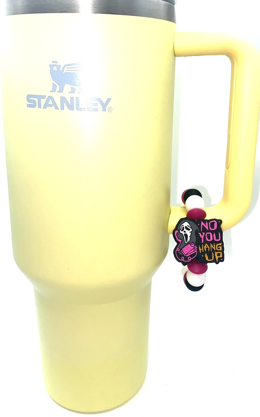 No You Hang Up Ghost Face Scream Mask Horror Villain Stanley Tumbler Cup Handle Charm
