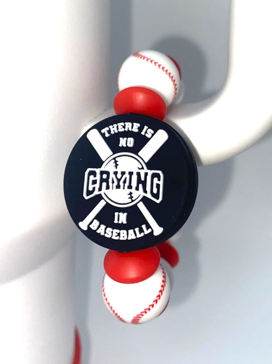 There's No Crying In Baseball Stanley Tumbler Cup Handle Charm