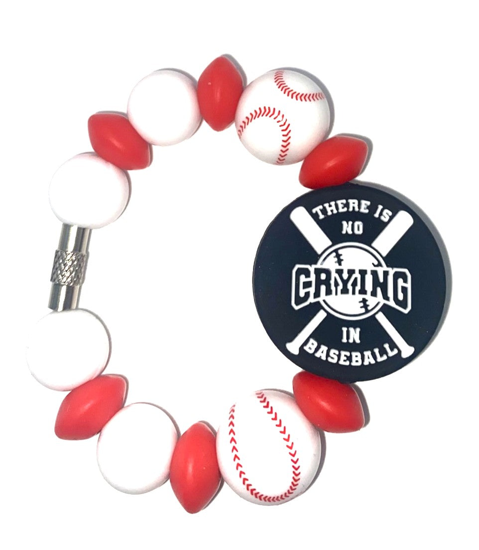 There's No Crying In Baseball Stanley Tumbler Cup Handle Charm