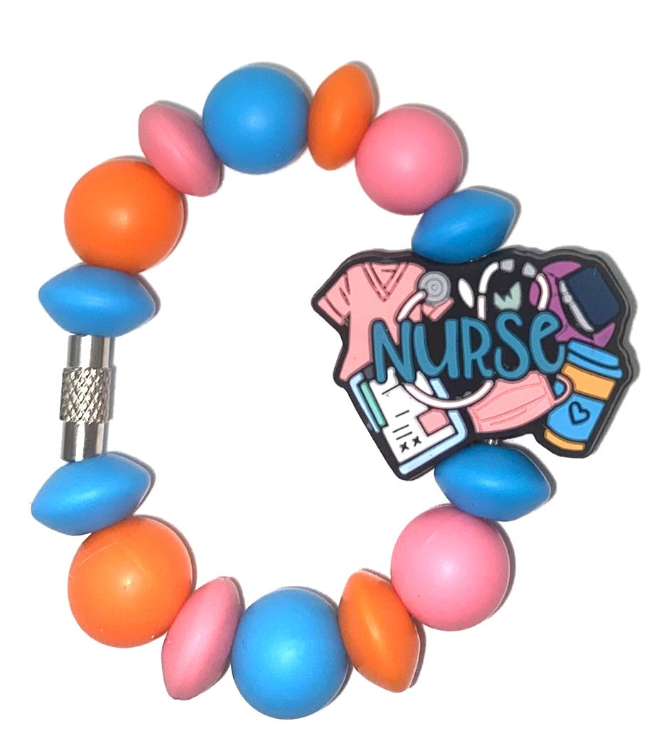 Nurse w/Scrubs Chart & Stethoscope Stanley Tumbler Cup Handle Charm