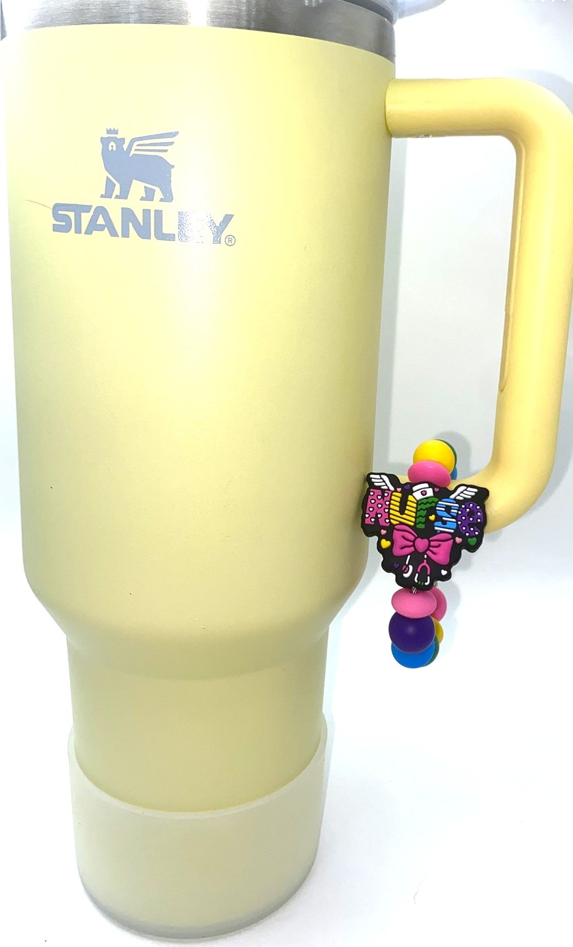 Nurse w/Wings & Bow Stethoscope Stanley Tumbler Cup Handle Charm