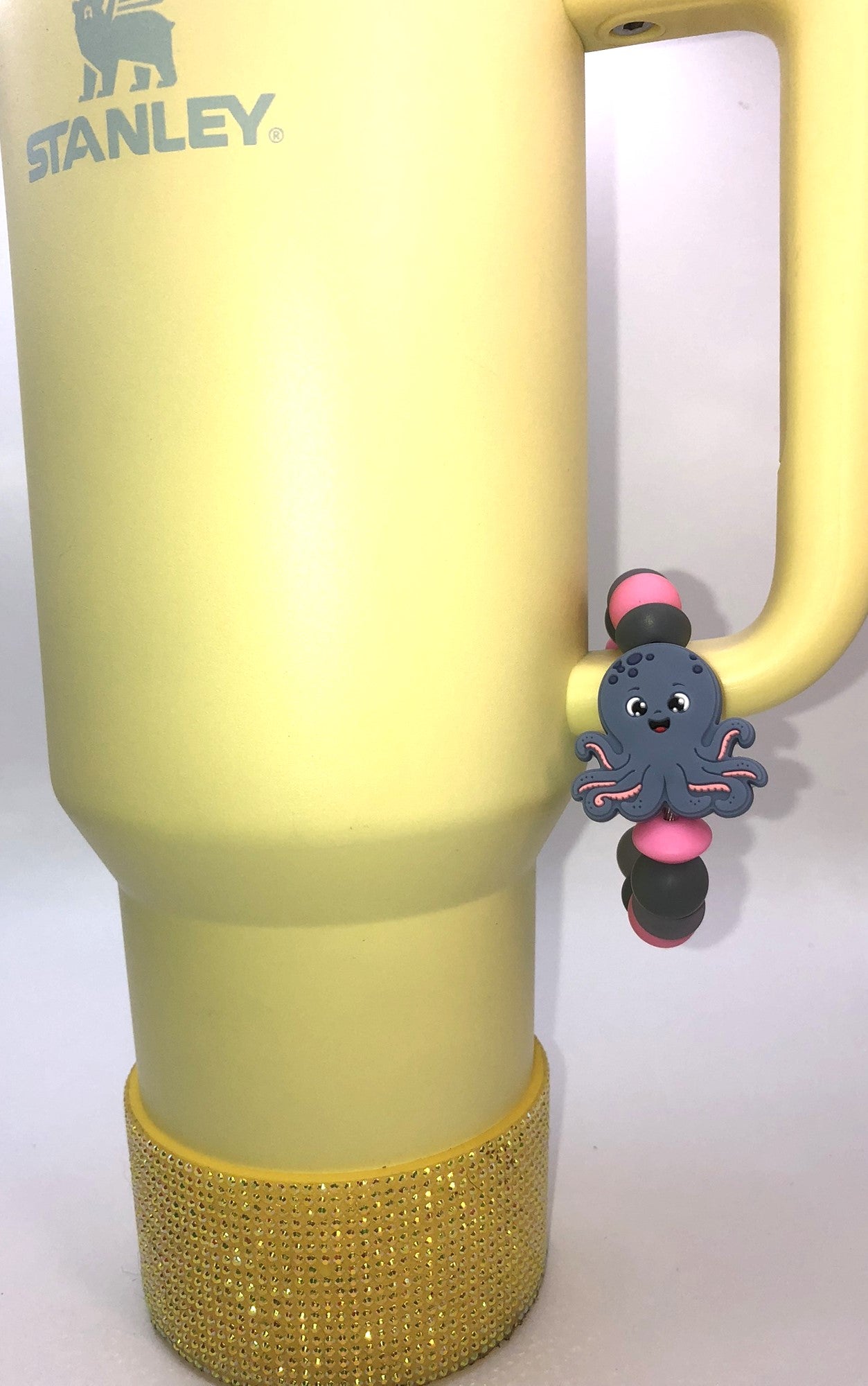 Cute Gray Octopus Stanley Tumbler Cup Handle Charm