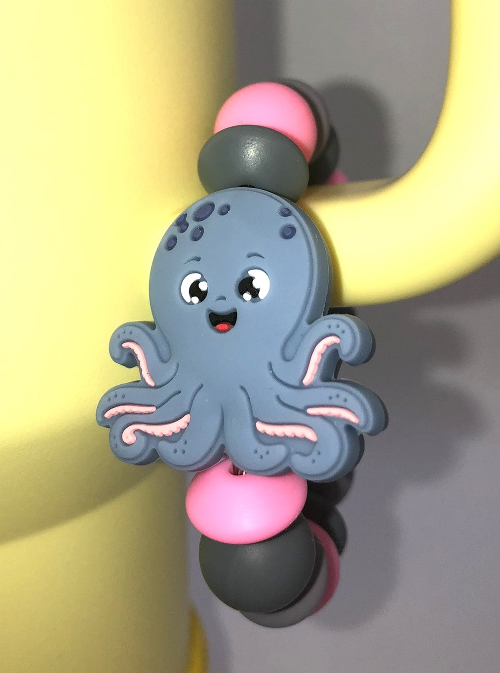 Cute Gray Octopus Stanley Tumbler Cup Handle Charm