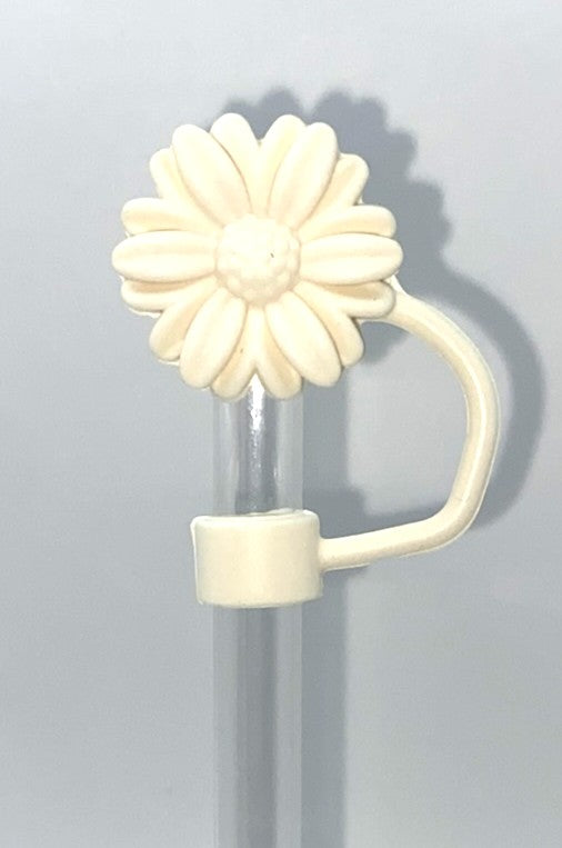 Off White Daisy Flower 3D Straw Topper