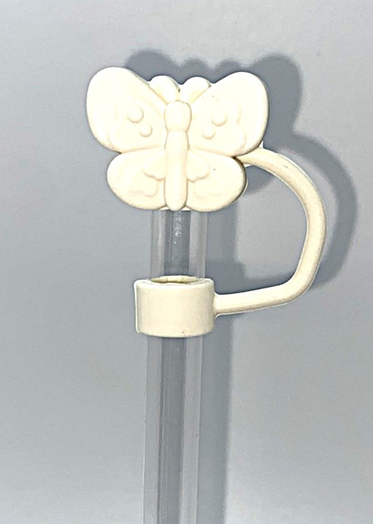 Off White Butterfly 3D Straw Topper