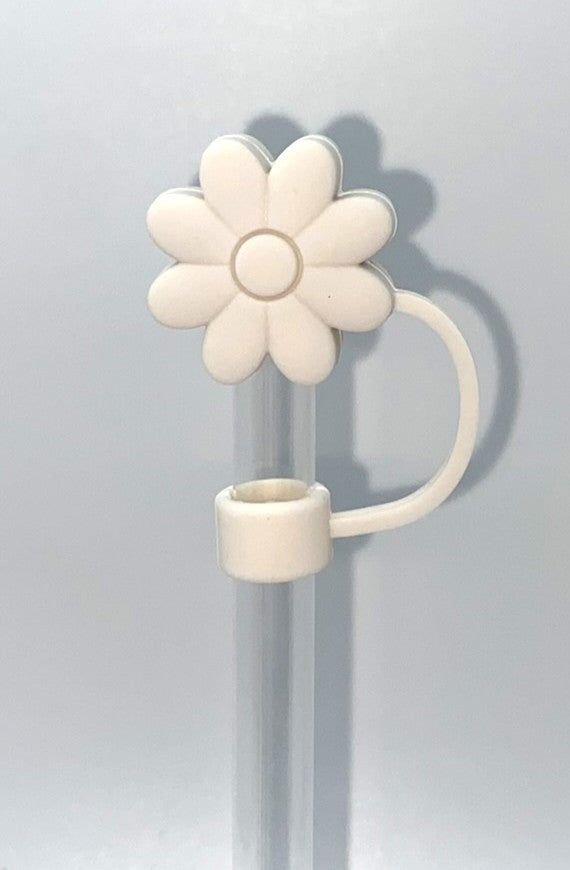 Off White Daisy Flower 3D Straw Topper