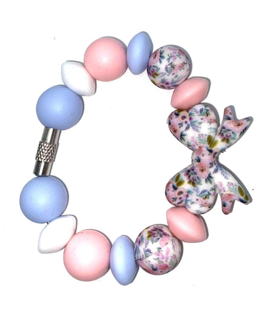 Floral Print Coquette Bow Stanley Tumbler Cup Handle Charm