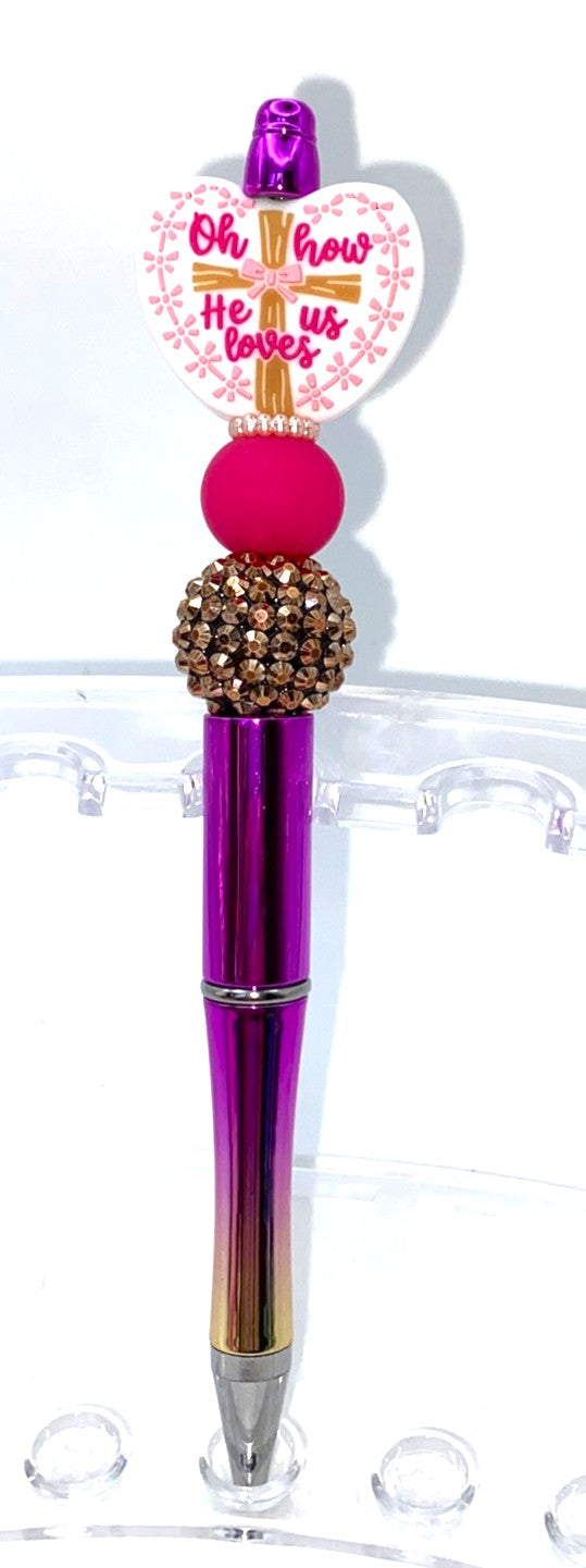 Oh How He Loves Us Beaded Pen