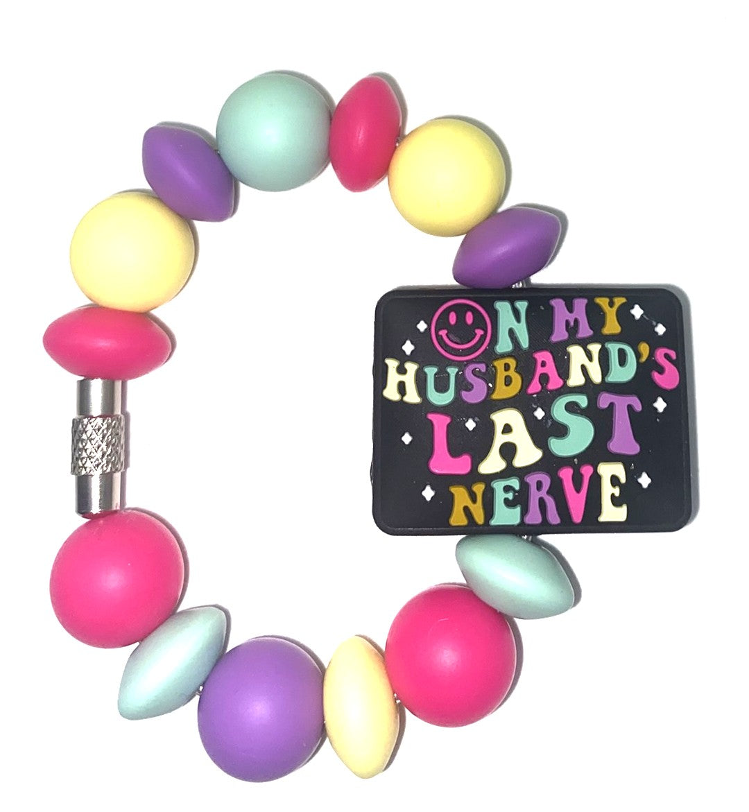 On My Husband's Last Nerve Colorful Stanley Tumbler Cup Handle Charm
