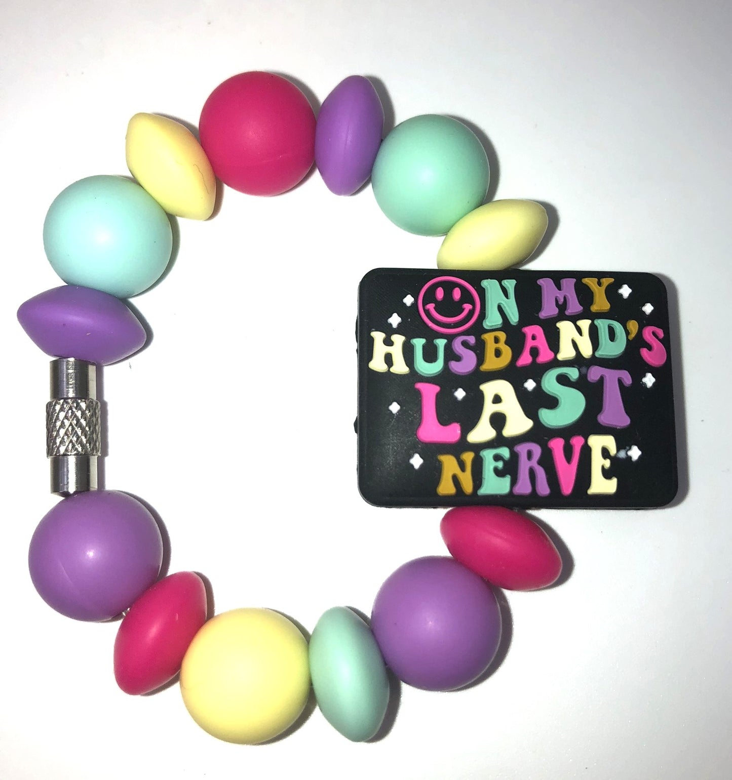 On My Husband's Last Nerve Colorful Stanley Tumbler Cup Handle Charm