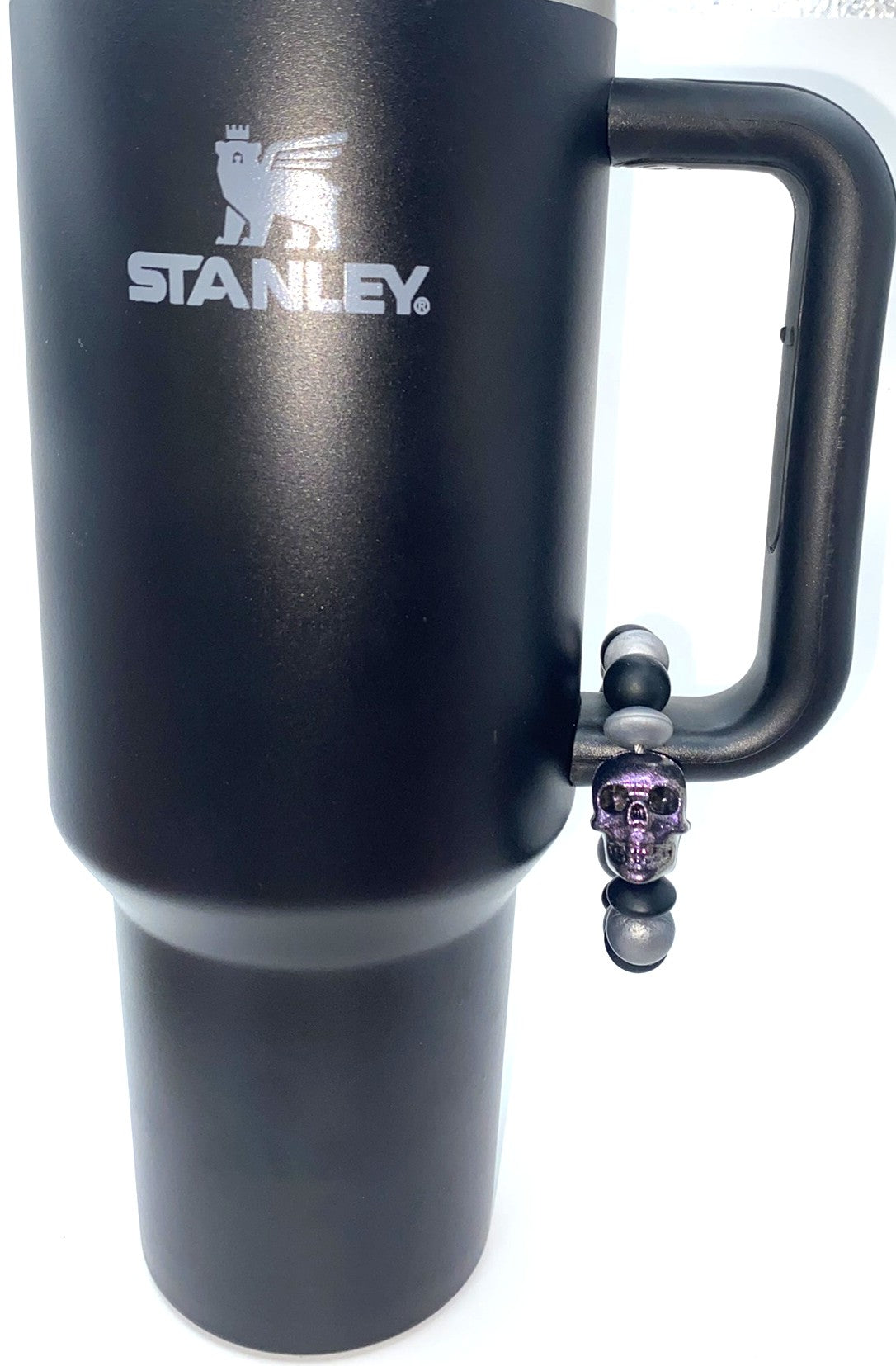 Opal Black Skull Stanley Tumbler Cup Handle Charm