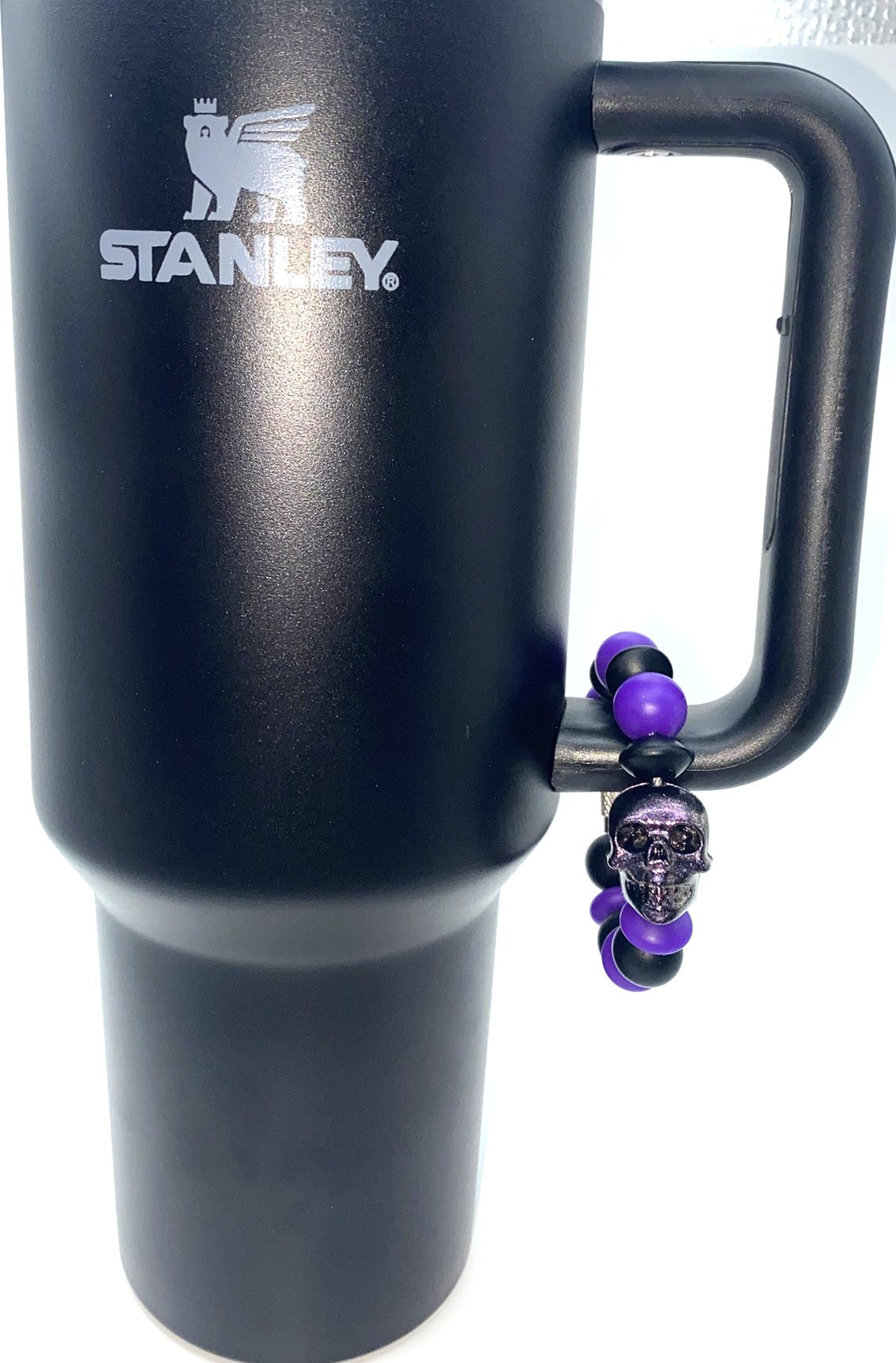 Opal Black Skull Stanley Tumbler Cup Handle Charm
