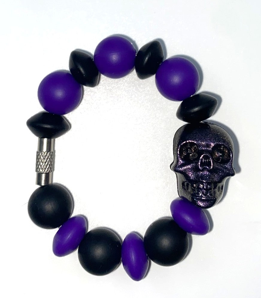 Opal Black Skull Stanley Tumbler Cup Handle Charm