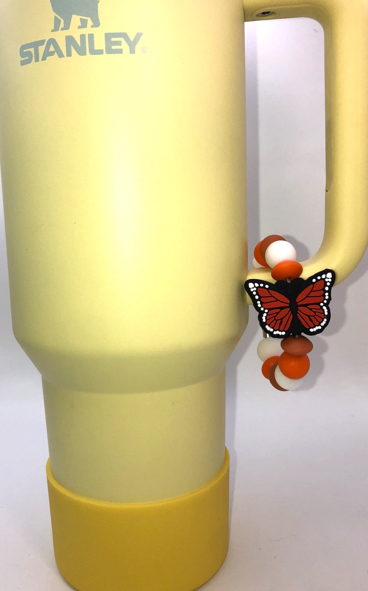 Orange Monarch Butterfly Stanley Tumbler Cup Handle Charm