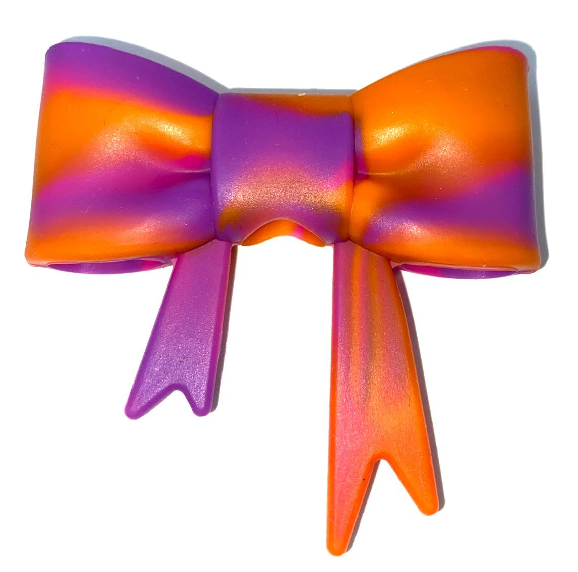Orange Pink & Purple Swirl Bow Straw Topper