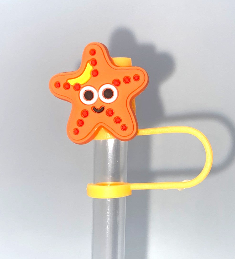 Orange Starfish Straw Topper