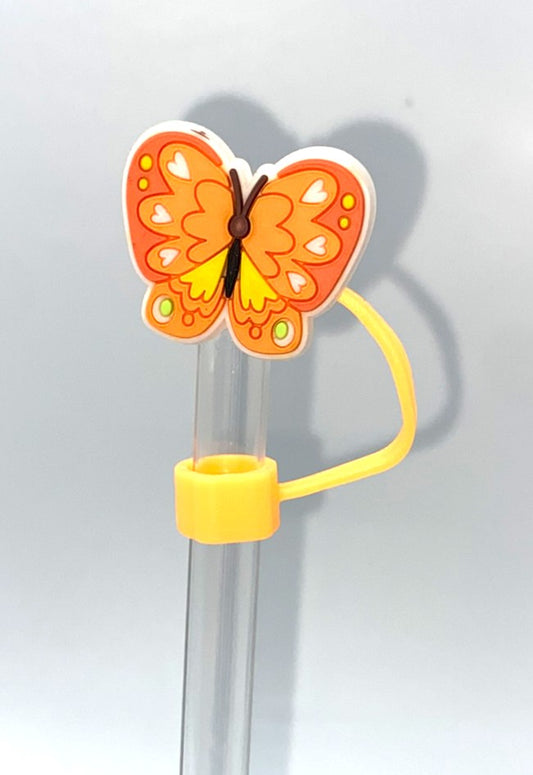 Orange Shades Butterfly Straw Topper