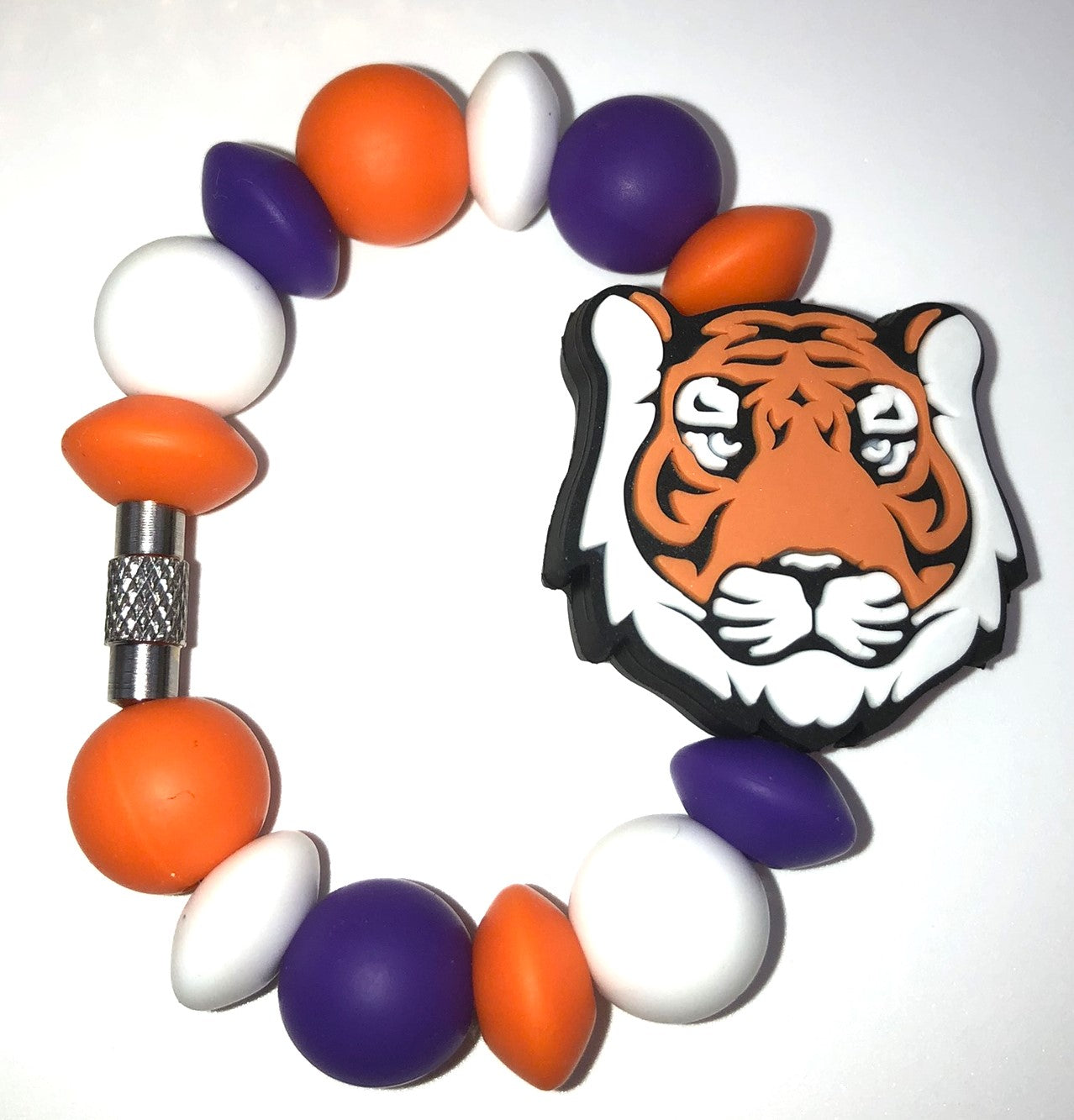 College Football Clemson Orange Tiger Face Stanley Tumbler Cup Handle Charm