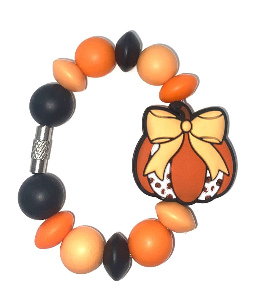 Orange Coquette Bow Cow Pumpkin Stanley Tumbler Cup Handle Charm