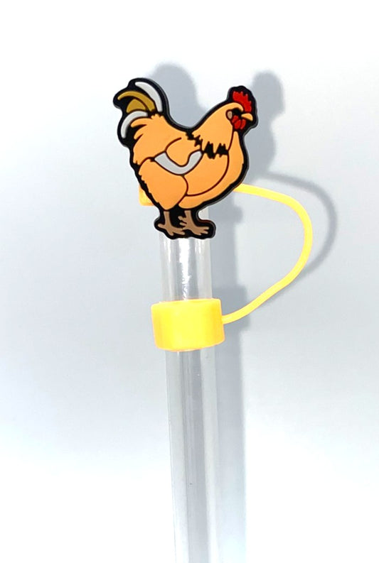 Orange Chicken Farm Straw Topper
