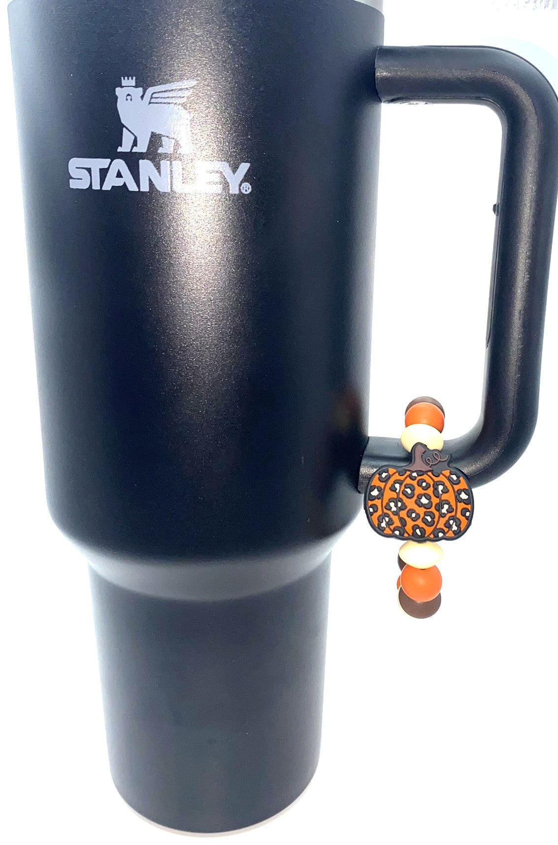 Orange Leopard Pumpkin Stanley Tumbler Cup Handle Charm