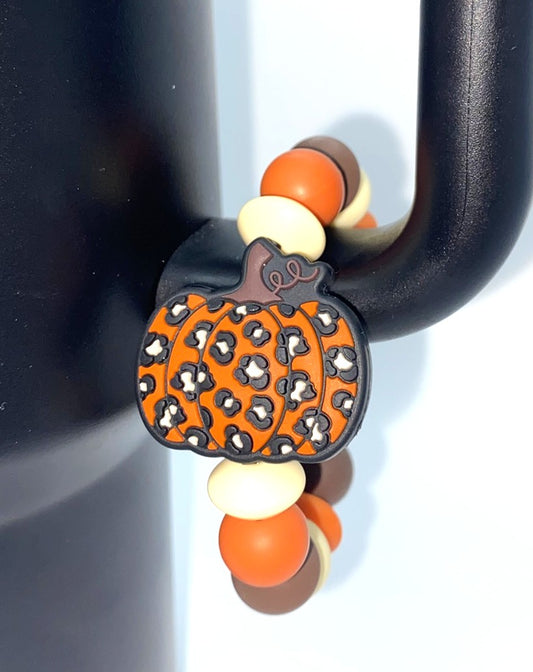 Orange Leopard Pumpkin Stanley Tumbler Cup Handle Charm