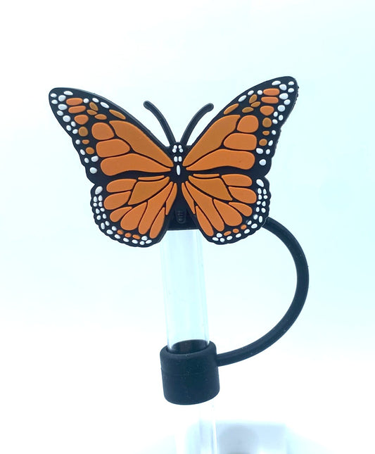 Orange Monarch Butterfly Straw Topper