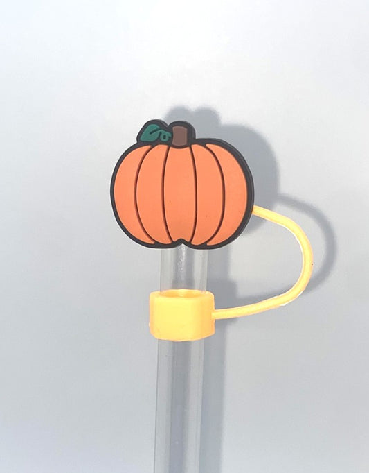 Orange Pumpkin Fall Straw Topper