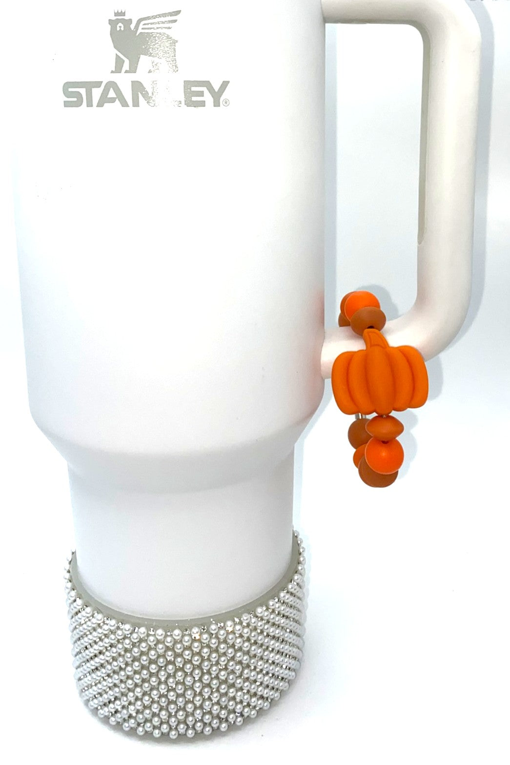 Orange Ridged Pumpkin Stanley Tumbler Cup Handle Charm