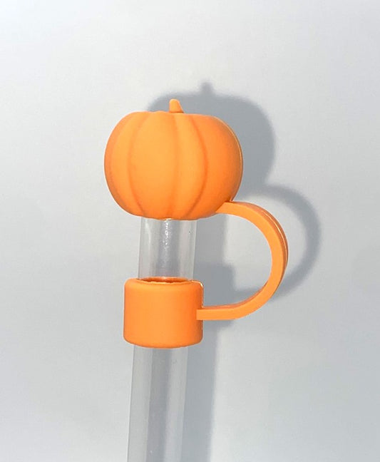 Orange Pumpkin 3D Fall Straw Topper