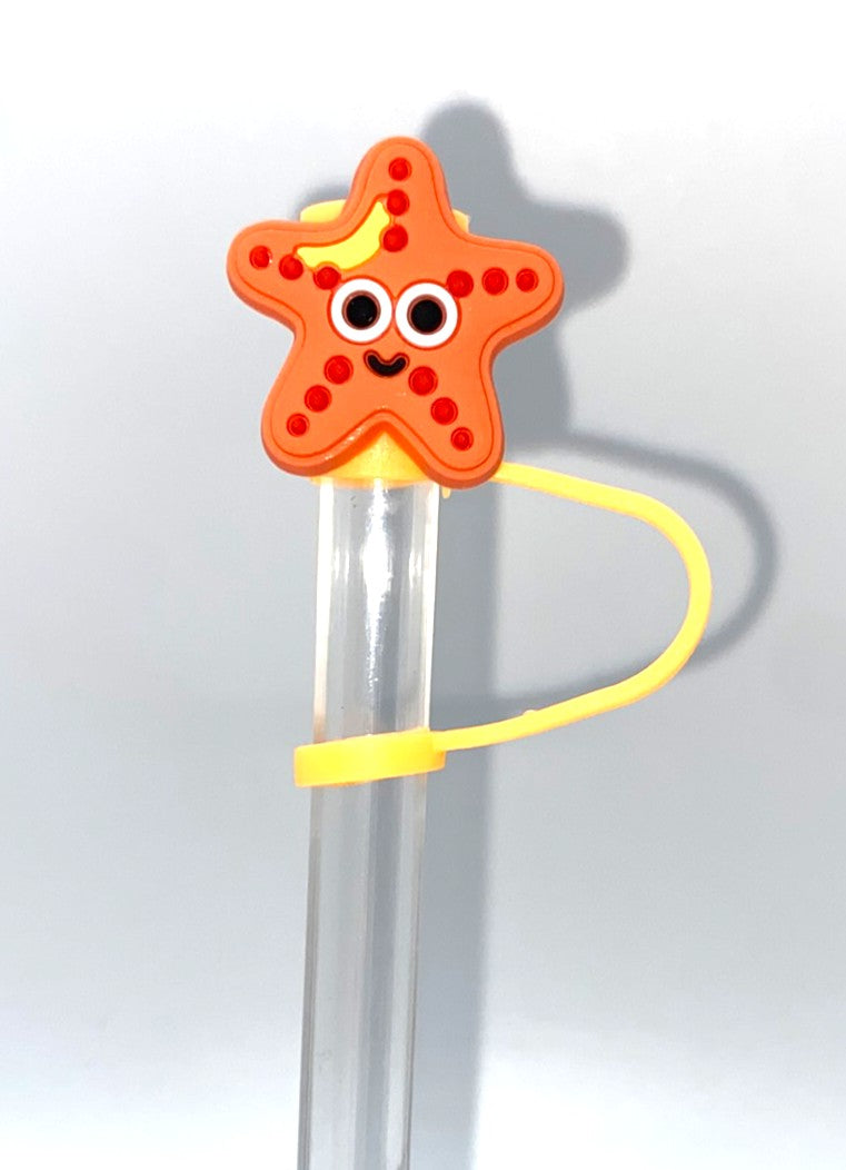 Orange Starfish Straw Topper