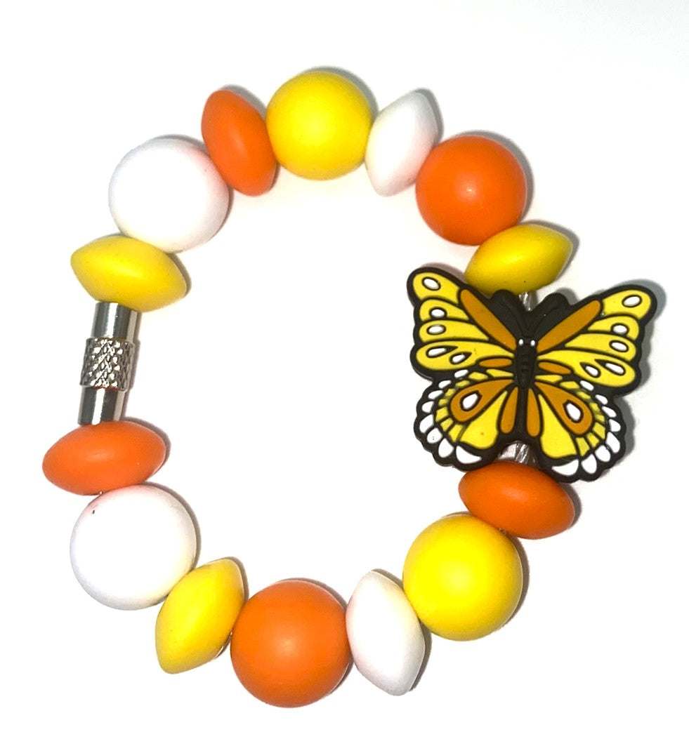 Yellow & Orange Monarch Butterfly Stanley Tumbler Cup Handle Charm