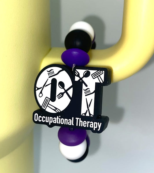 OT Occupational Therapy Black & White Stanley Tumbler Cup Handle Charm