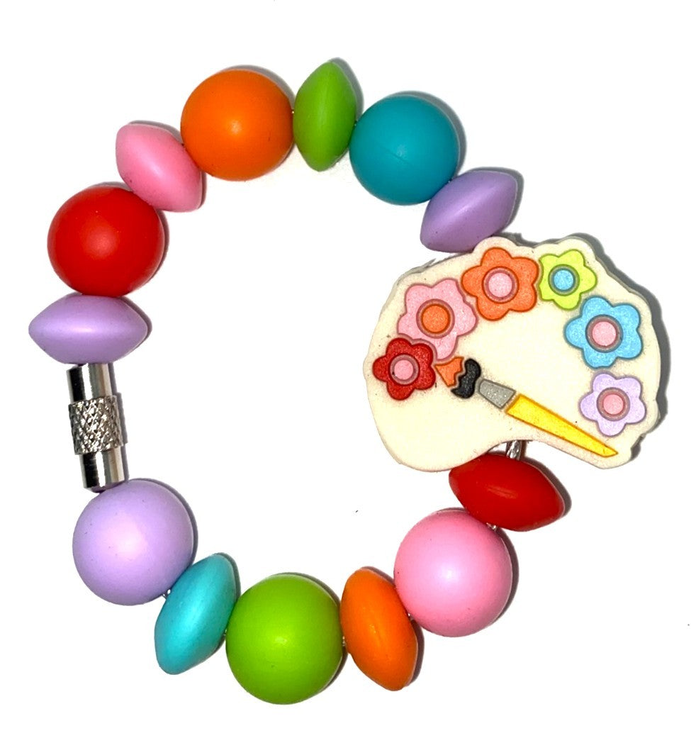 Artist Paint Palette Floral Stanley Tumbler Cup Handle Charm