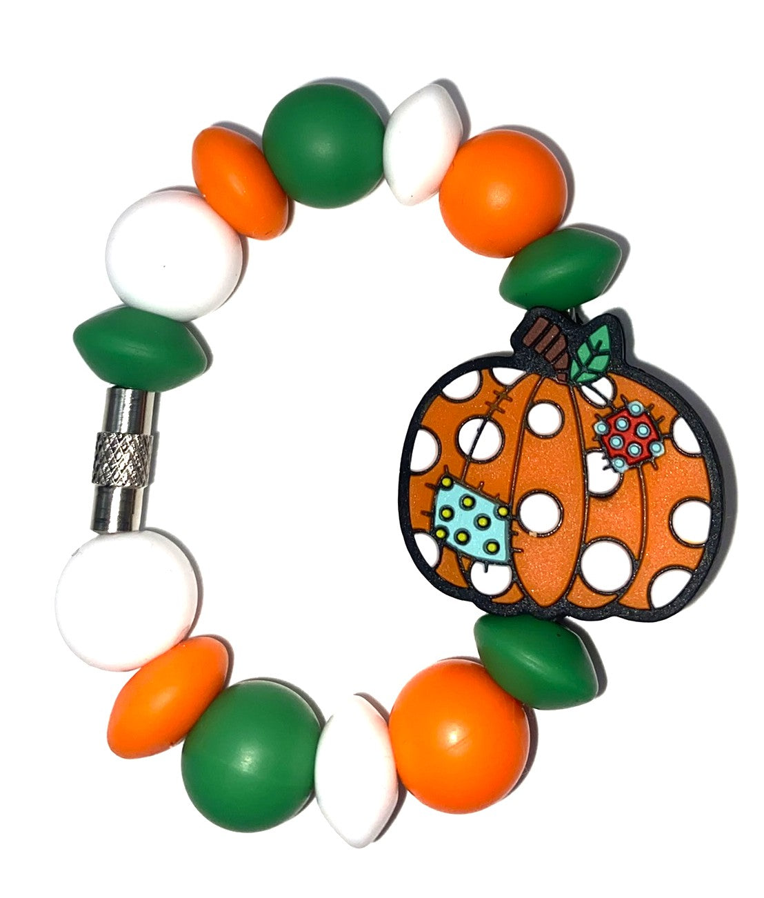 Patchwork Polka Dot Pumpkin Fall Stanley Tumbler Cup Handle Charm