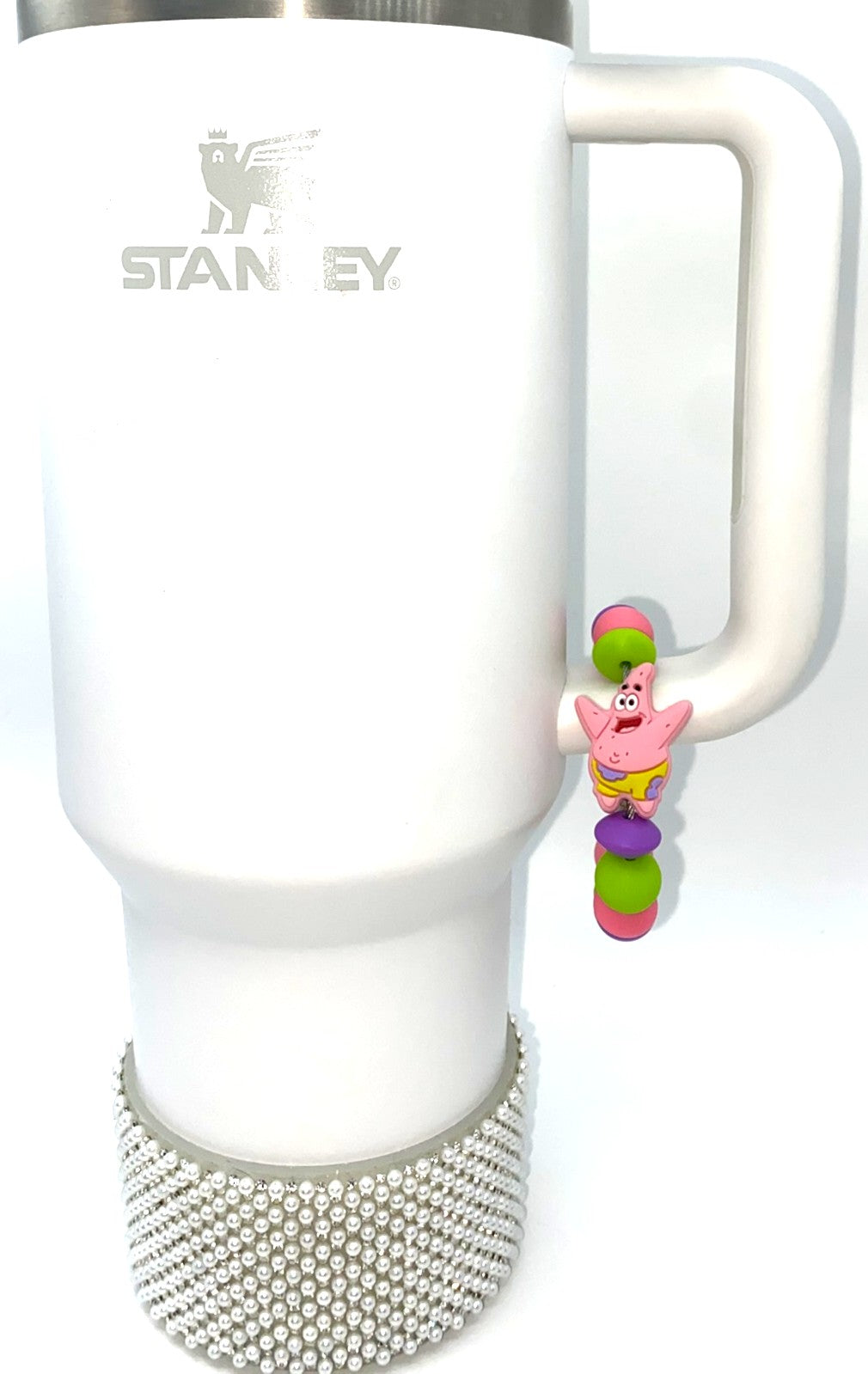 Pink Starfish Sponge Friend Cartoon Stanley Tumbler Cup Handle Charm