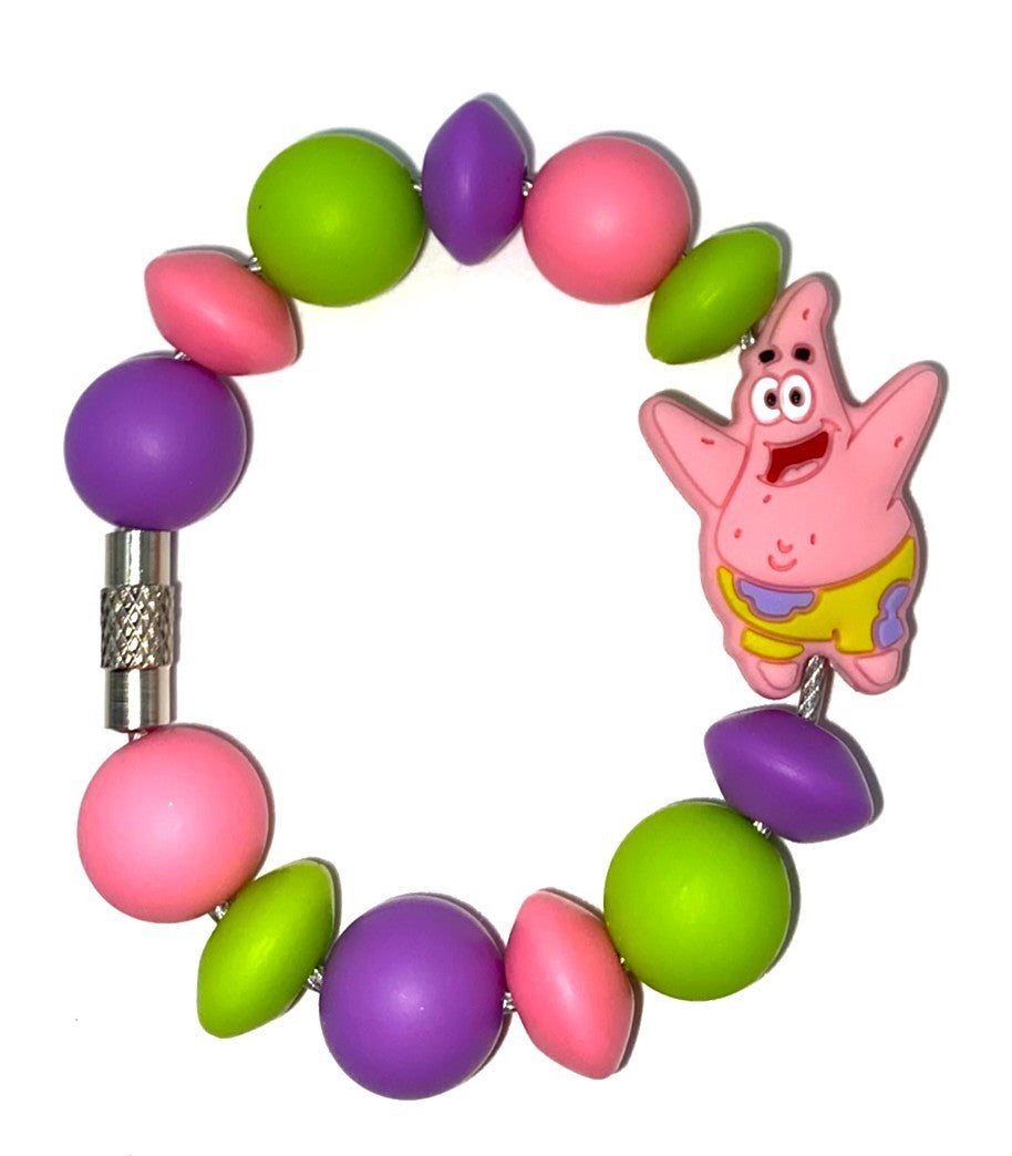 Pink Starfish Sponge Friend Cartoon Stanley Tumbler Cup Handle Charm