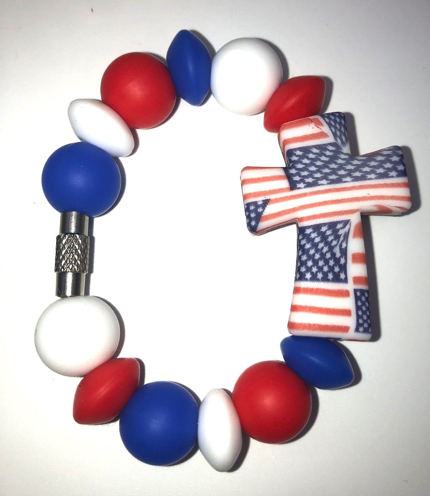 Patriotic American Flag Cross Stanley Tumbler Cup Handle Charm