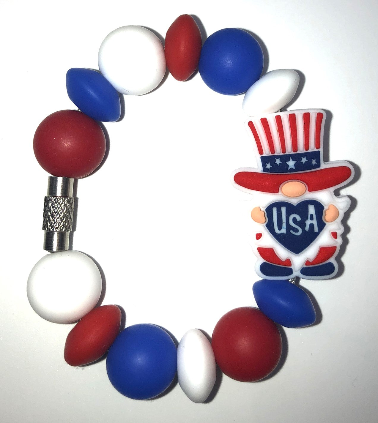 Patriotic Uncle Sam Gnome Stanley Tumbler Cup Handle Charm